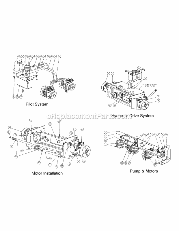 Hydro Hose & Pump Assembly Diagram and Parts List for M60-KW 53AJ8CT6050 Cub Cadet Sprayer